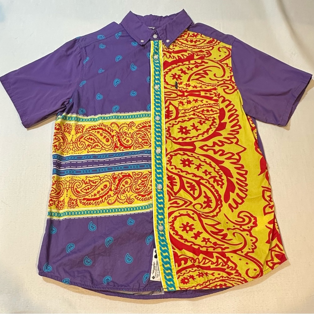Crooks & Castles Bold Patchwork Paisley Button Up Shirt L